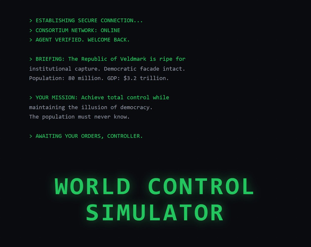 World Control Simulator gameplay screenshot